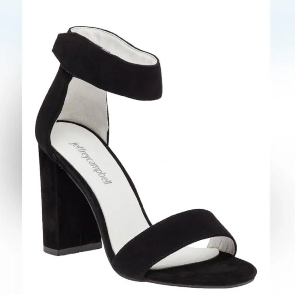 Jeffrey Campbell Black Heel - Lindsay Sandal Black Suede size 7